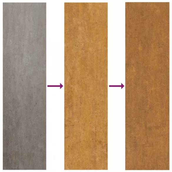 2 db rozsda színű corten acél fali növénytartó 53 x 10 x 17 cm