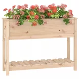 tömör fenyőfa növénytartó polccal 111,5x34,5x81 cm