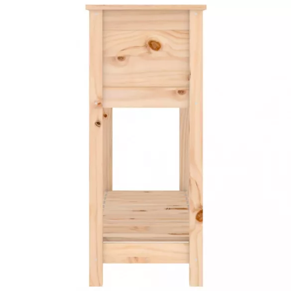tömör fenyőfa növénytartó polccal 111,5x34,5x81 cm