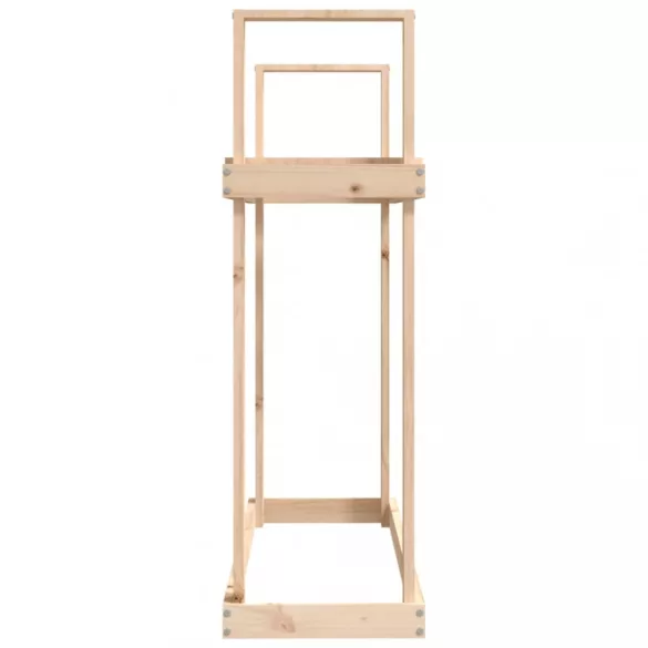 tömör fenyőfa tűzifatartó állvány 110x35x108,5 cm