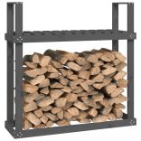 szürke tömör fenyőfa tűzifatartó állvány 110x35x108,5 cm