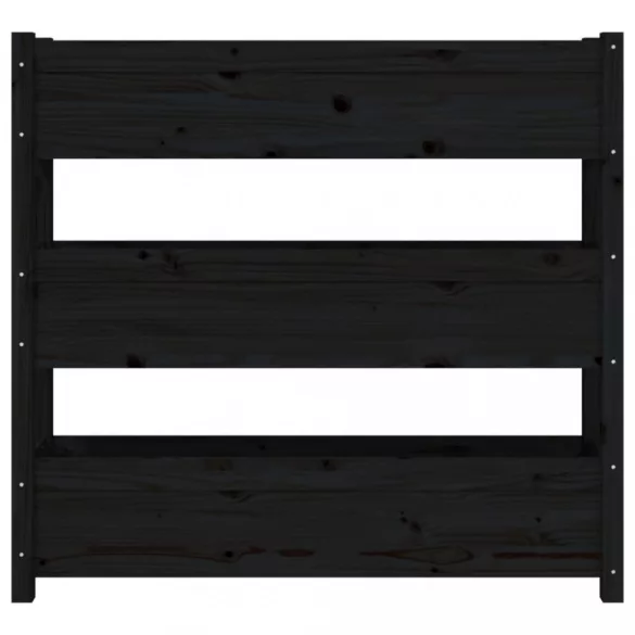 fekete tömör fenyő növénytartó 112 x 25 x 104,5 cm