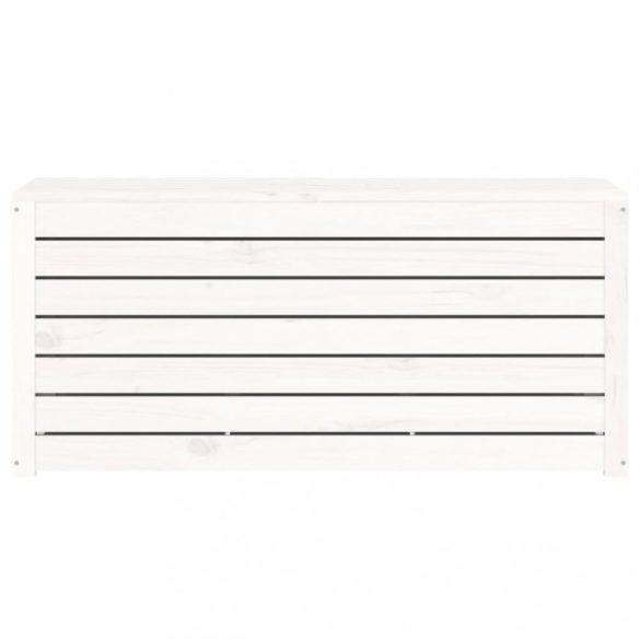 fehér tömör fenyőfa kerti láda 101 x 50,5 x 46,5 cm