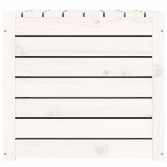 fehér tömör fenyőfa kerti láda 101 x 50,5 x 46,5 cm