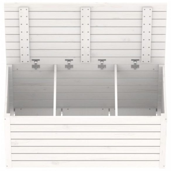 fehér tömör fenyőfa kerti láda 101 x 50,5 x 46,5 cm