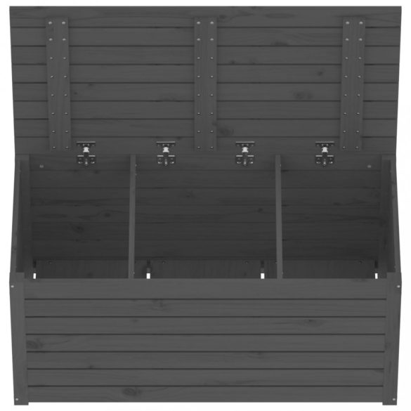 szürke tömör fenyőfa kerti láda 101 x 50,5 x 46,5 cm