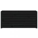 fekete tömör fenyőfa kerti láda 101 x 50,5 x 46,5 cm