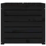 fekete tömör fenyőfa kerti láda 101 x 50,5 x 46,5 cm