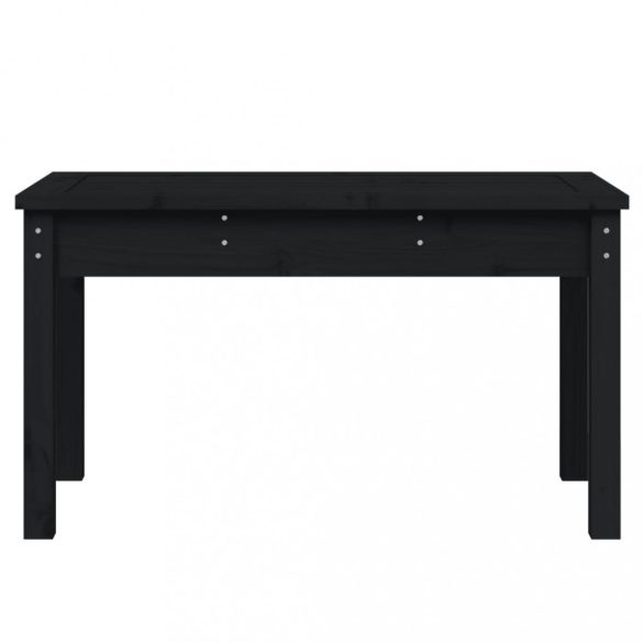 fekete tömör fenyőfa kerti pad 80x44x45 cm