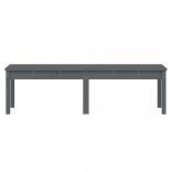 2 személyes szürke tömör fenyőfa kerti pad 159,5x44x45 cm