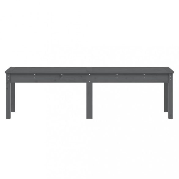 2 személyes szürke tömör fenyőfa kerti pad 159,5x44x45 cm