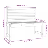 tömör fenyőfa kerti pad 109 cm