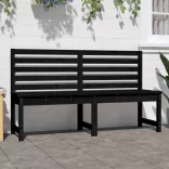 fekete tömör fenyőfa kerti pad 157,5 cm