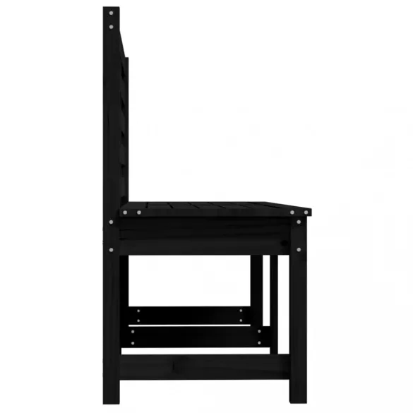 fekete tömör fenyőfa kerti pad 157,5 cm