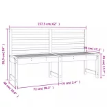 fekete tömör fenyőfa kerti pad 157,5 cm