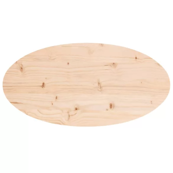 tömör fenyőfa asztallap 70 x 35 x 2,5 cm ovális