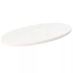 fehér tömör fenyőfa ovális asztallap 70 x 35 x 2,5 cm