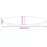 tömör fenyőfa asztallap 80x40x2,5 cm ovális