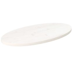 fehér tömör fenyőfa ovális asztallap 80x40x2,5 cm
