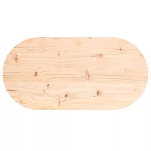 tömör fenyőfa asztallap 60 x 30 x 2,5 cm ovális