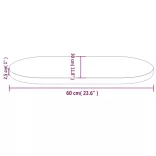 tömör fenyőfa asztallap 60 x 30 x 2,5 cm ovális