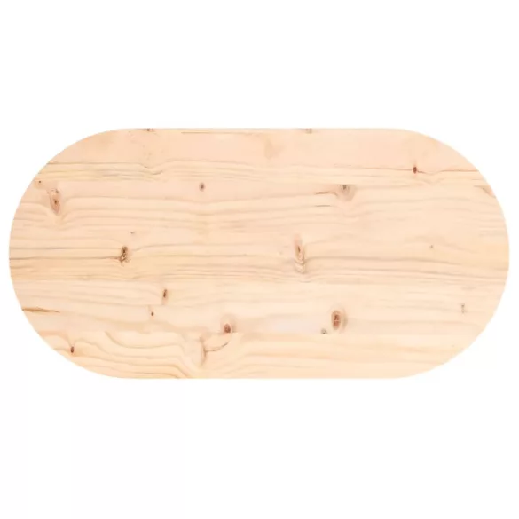 tömör fenyőfa asztallap 70 x 35 x 2,5 cm ovális