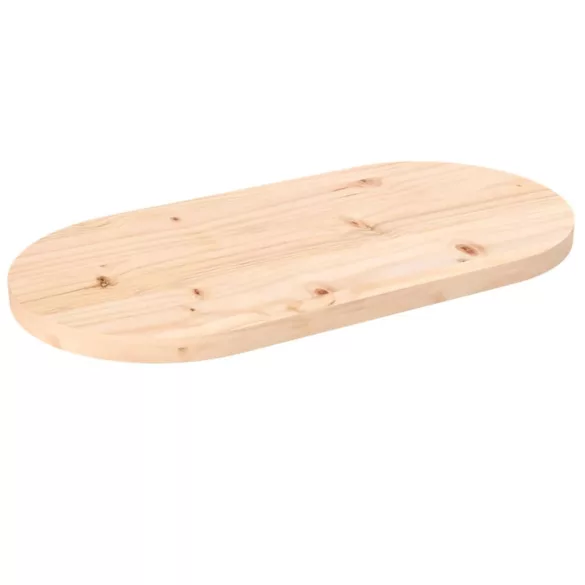 tömör fenyőfa asztallap 80x40x2,5 cm ovális