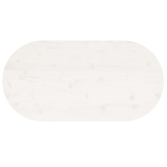 fehér tömör fenyőfa ovális asztallap 90x45x2,5 cm