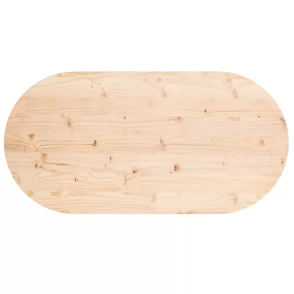 tömör fenyőfa asztallap 100 x 50 x 2,5 cm ovális
