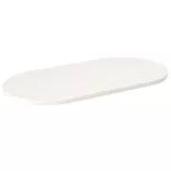 fehér tömör fenyőfa ovális asztallap 110x55x2,5 cm