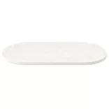 fehér tömör fenyőfa ovális asztallap 110x55x2,5 cm