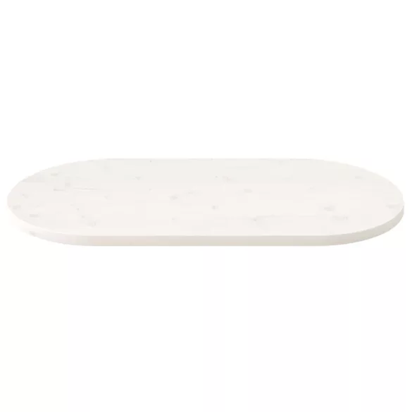 fehér tömör fenyőfa ovális asztallap 110x55x2,5 cm