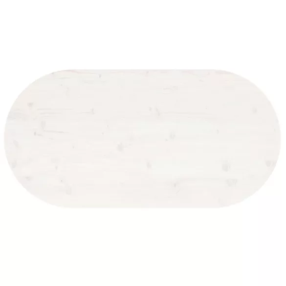 fehér tömör fenyőfa ovális asztallap 110x55x2,5 cm