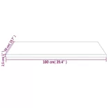 fehér tömör fenyőfa téglalap alakú asztallap 100 x 50 x 2,5 cm