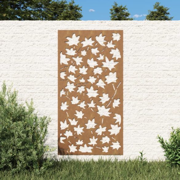 juharlevél mintás corten acél kerti faldísz 105 x 55 cm