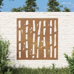 bambuszmintás corten acél kerti faldísz 55x55 cm