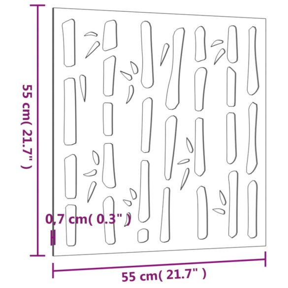 bambuszmintás corten acél kerti faldísz 55x55 cm
