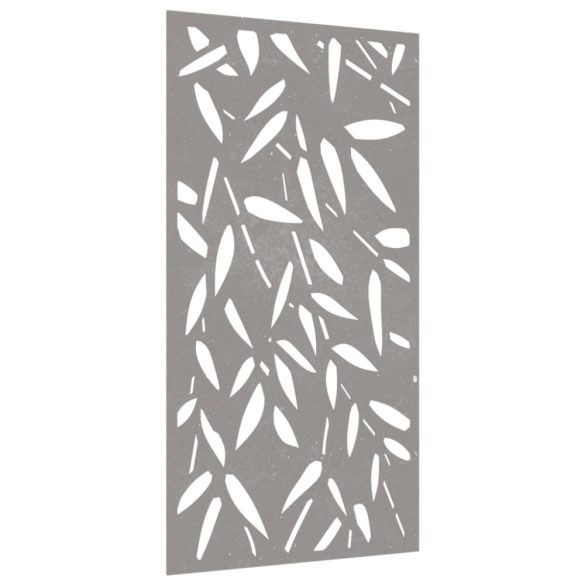 bambuszlevél-mintás corten acél kerti faldísz 105 x 55 cm
