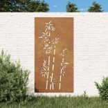 bambuszmintás corten acél kerti faldísz 105 x 55 cm