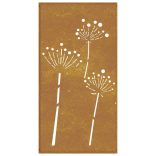 virágmintás corten acél kerti faldísz 105 x 55 cm