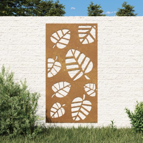 levélmintás corten acél kerti faldísz 105 x 55 cm