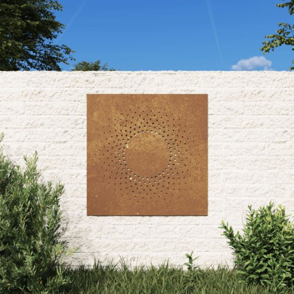 napmintás corten acél kerti faldísz 55 x 55 cm