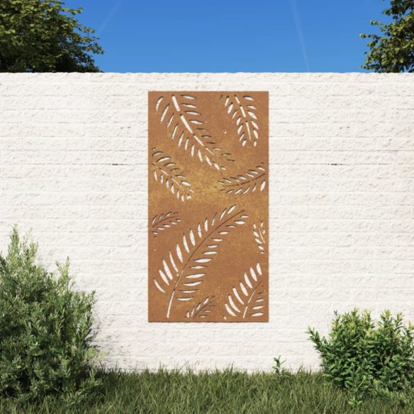 levélmintás corten acél kerti faldísz 105 x 55 cm