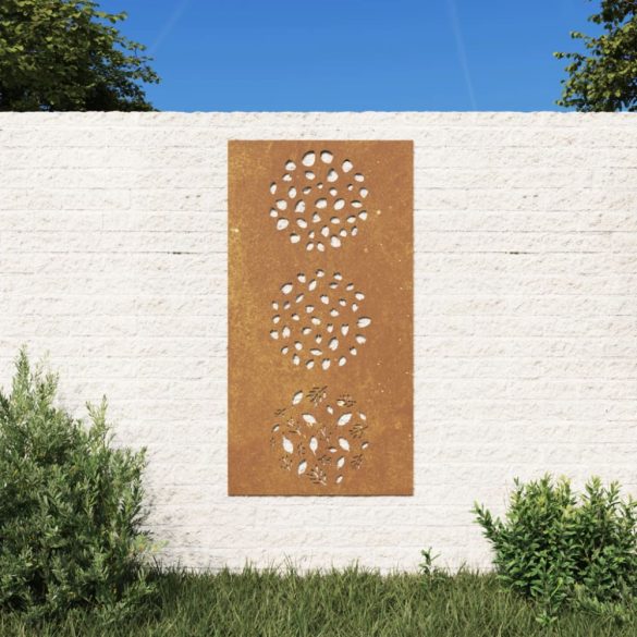 levélmintás corten acél kerti faldísz 105 x 55 cm