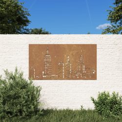 látkép mintás corten acél kerti faldísz 105 x 55 cm