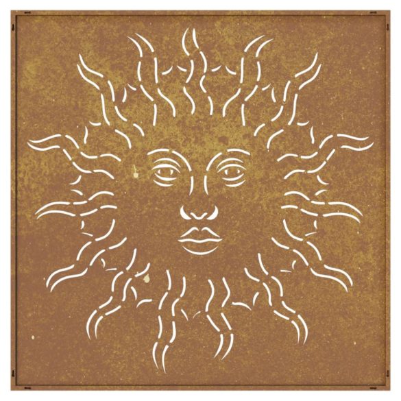 napmintás corten acél kerti faldísz 55 x 55 cm