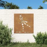 balett-táncos mintás corten acél kerti faldísz 105 x 55 cm