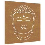 Buddha fej mintás corten acél kerti faldísz 55 x 55 cm