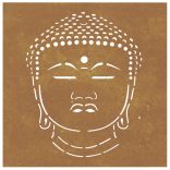 Buddha fej mintás corten acél kerti faldísz 55 x 55 cm