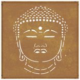 Buddha fej mintás corten acél kerti faldísz 55 x 55 cm